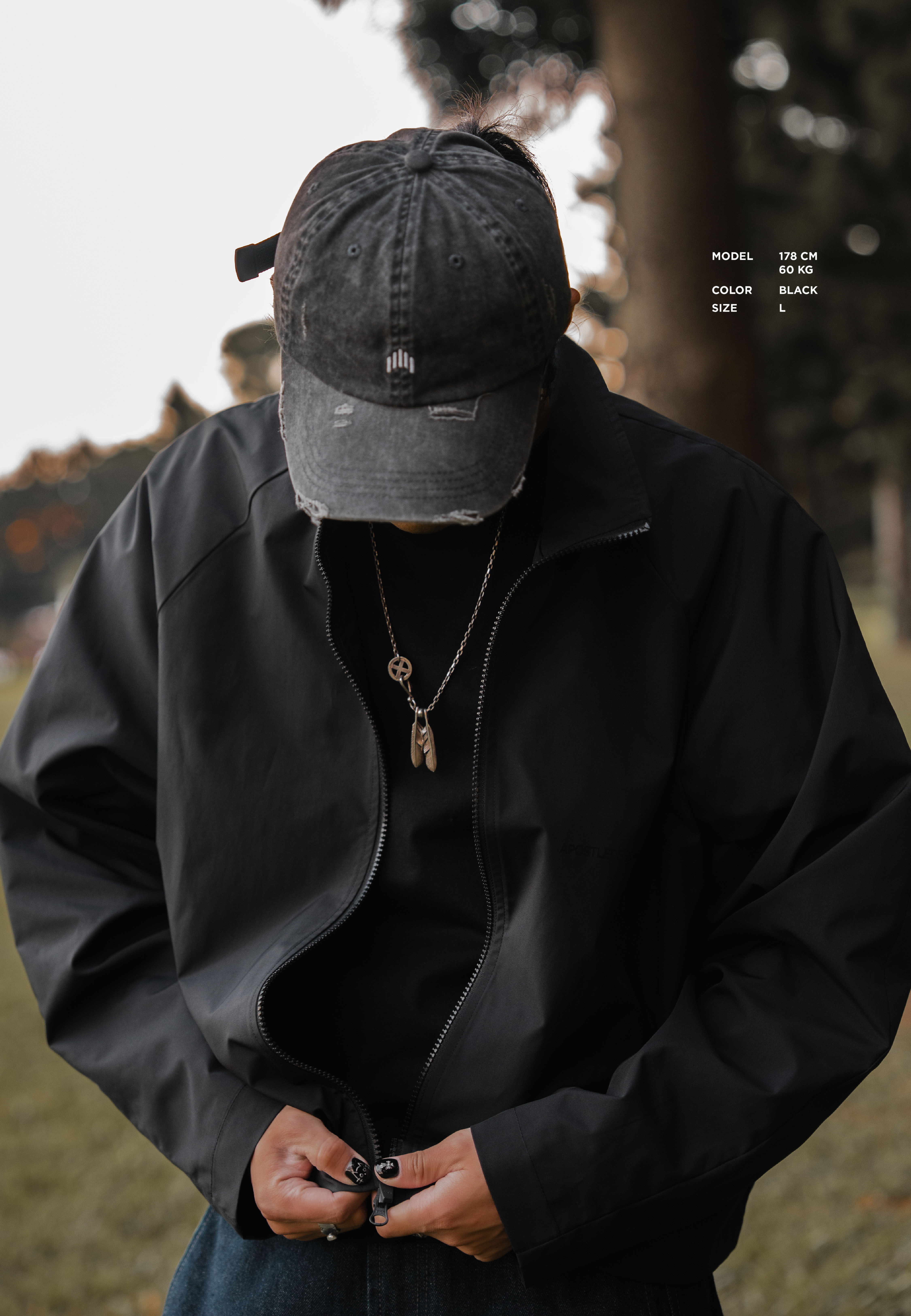 Apostle PFW-J02 "HARION" Ethos Stand Collar Jacket Black