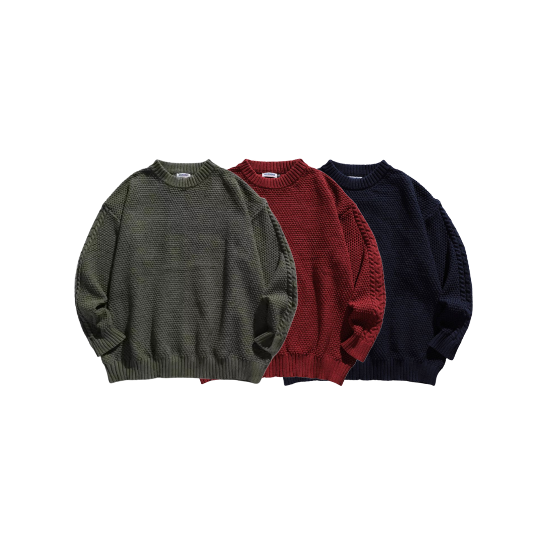 Heavyweight Knit Sweater 重磅針織圓領毛衣 3色 MKS-01
