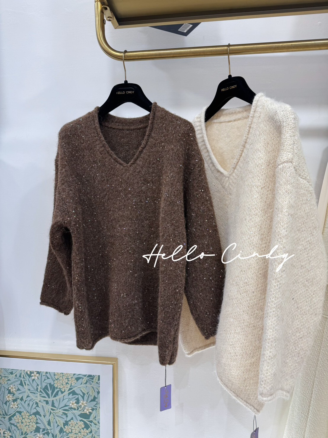 B02001 大V微亮感針織毛衣