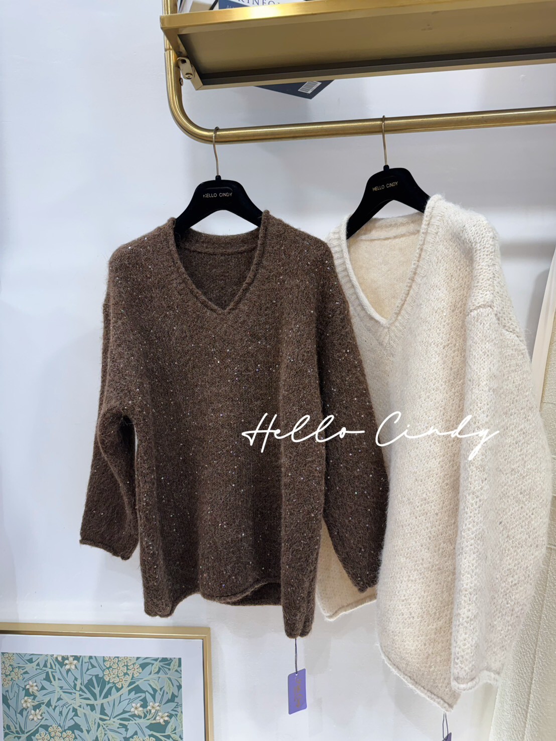 B02001 大V微亮感針織毛衣