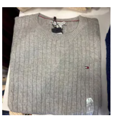 [S] TOMMY HILFIGER GREY CABLE KNIT SWEATER, XW07179-020 (STH1508)