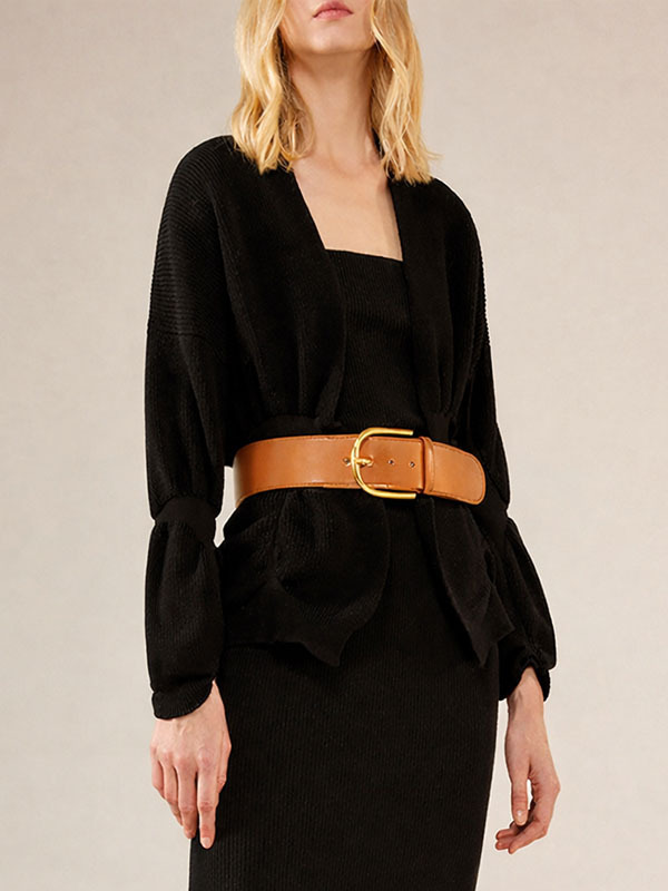 LIVIANA CONTI 金框皮帶(駝)