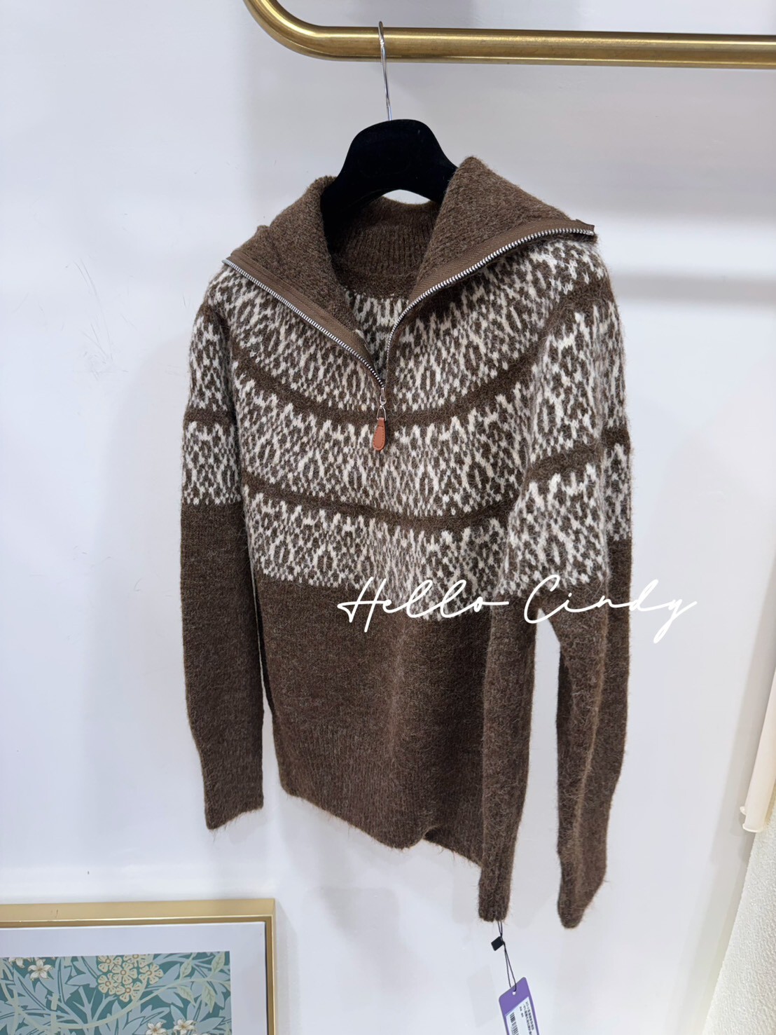 2/3小直播獨家特價款~8%圖騰毛海拉鏈針織毛衣