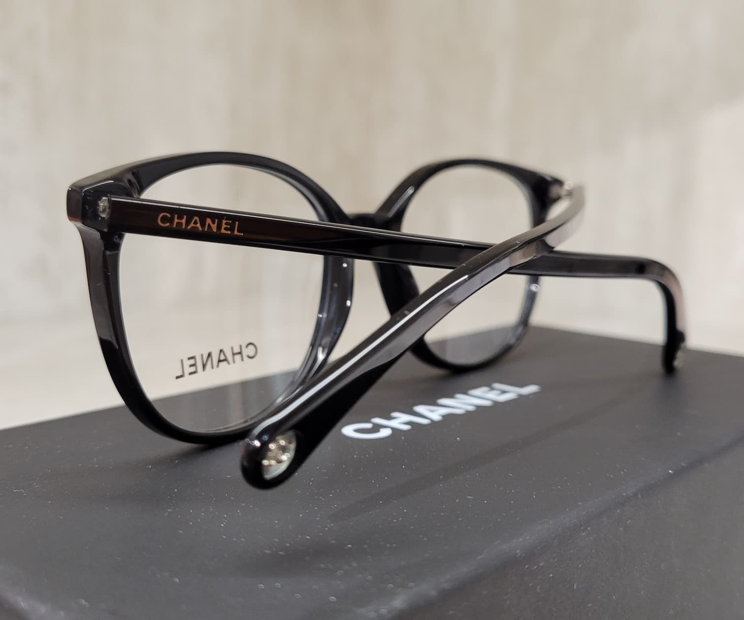 CHANEL CH3432 GLASSES 黑色幼框透明LOGO 平光眼鏡