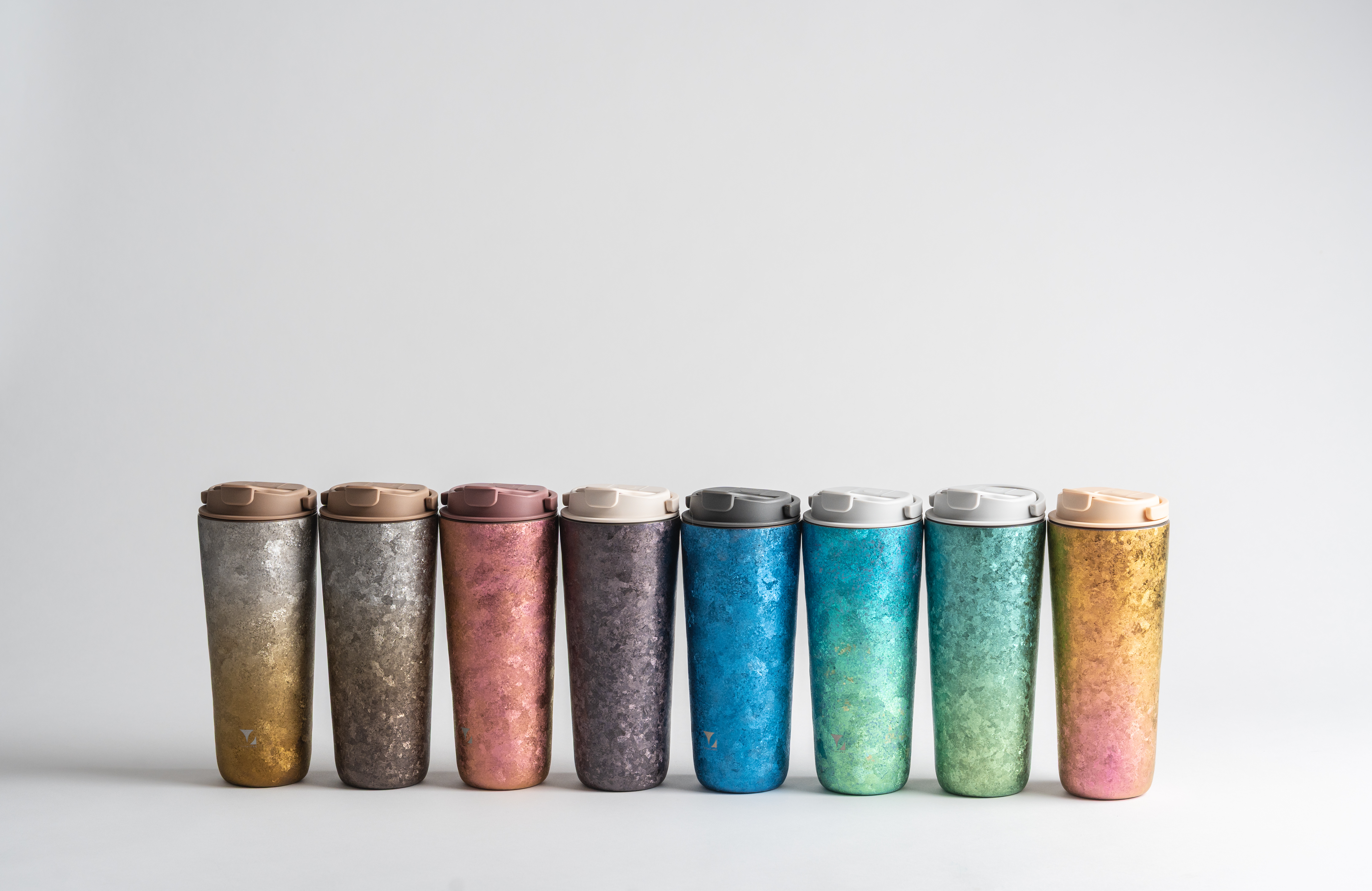 純鈦跳跳杯｜晶鈦暈彩系列｜摩卡銀霧Ｘ奶茶卡蓋