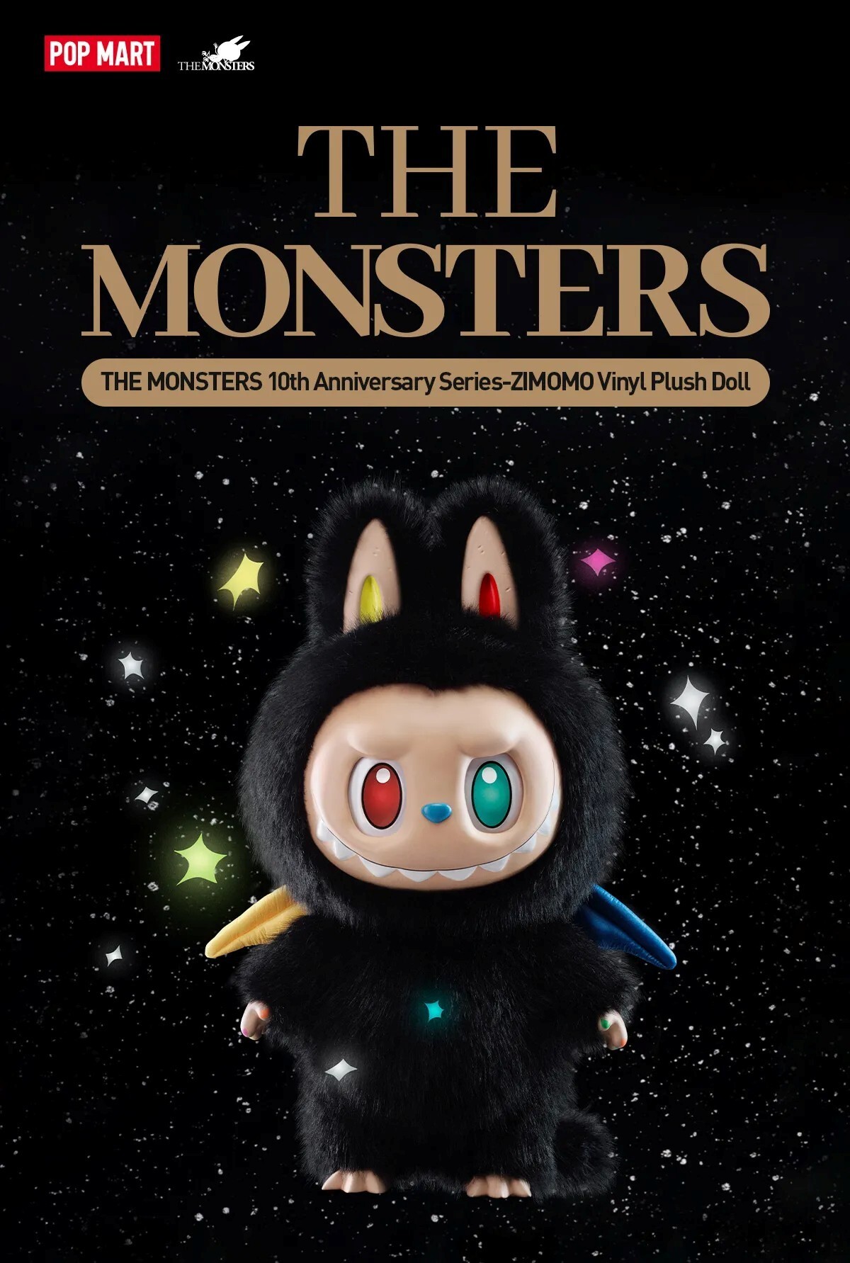 POP MART 泡泡瑪特 THE MONSTERS 十週年系列 - ZIMOMO搪膠毛絨公仔 LABUBU ZIMOMO 3.0 大惡魔 大首領58cm