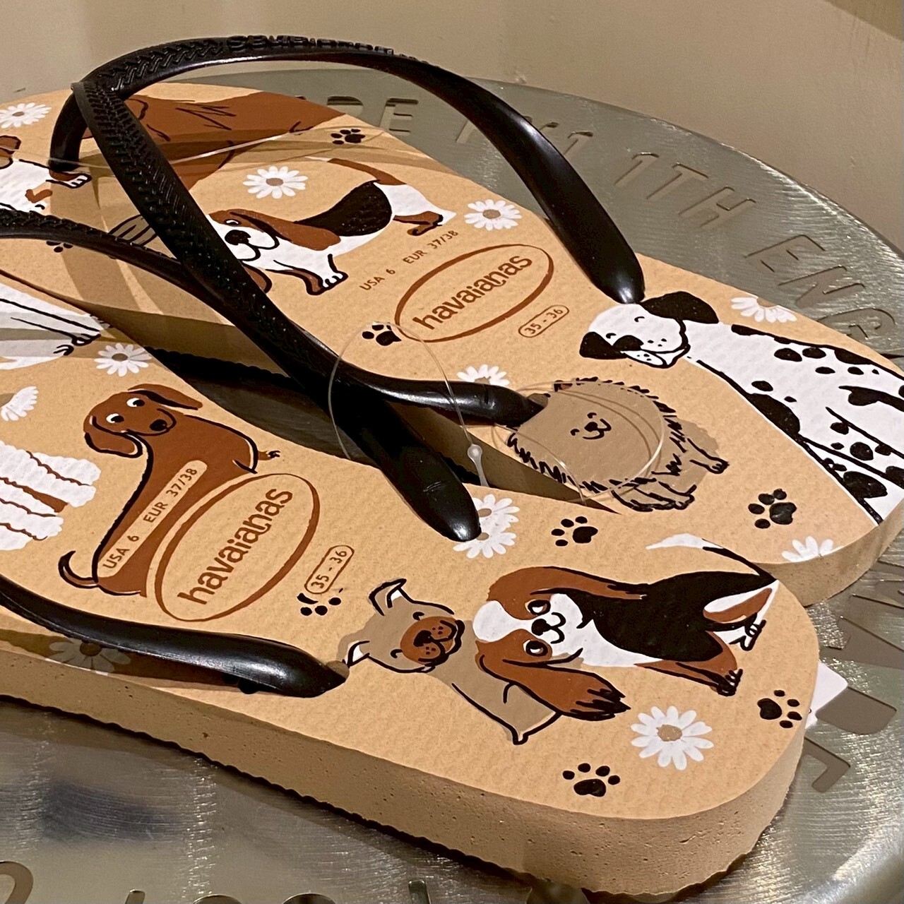Havaianas 哈瓦仕 拖鞋 女鞋 寵物狗狗 奶茶 4132567-2997W