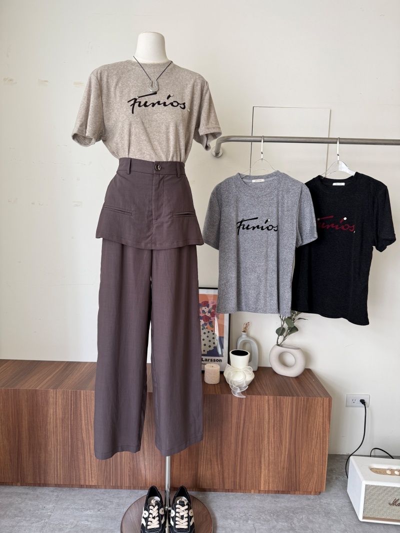 A3335-草寫英文磨毛T