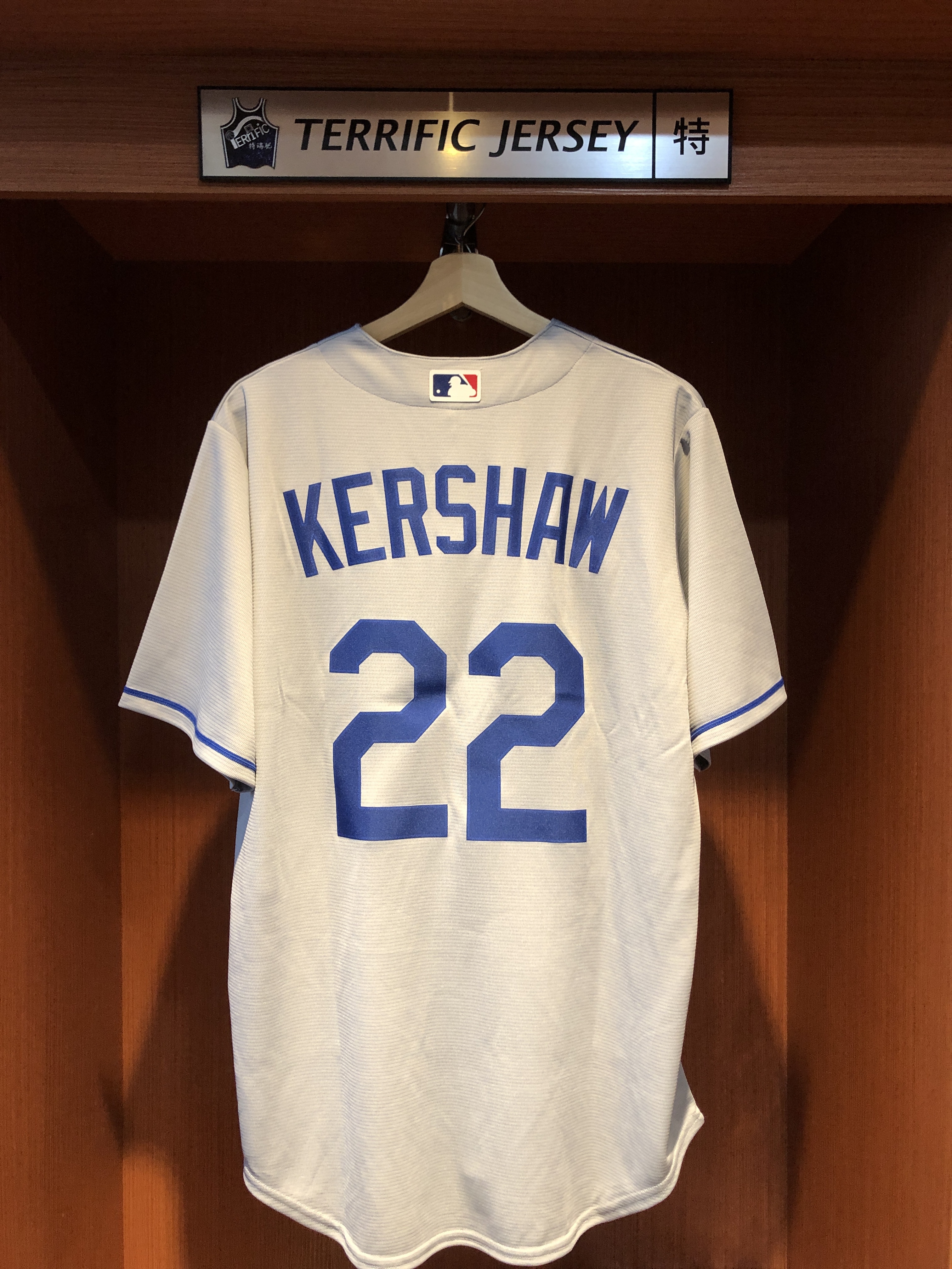 MLB球衣 Clayton Kershaw 洛杉磯道奇灰 草寫 Nike Replica Player Name Jersey 球迷版 熱轉印 全新