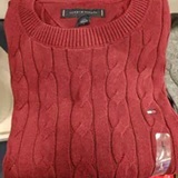 [S] TOMMY HILFIGER DEEP ROUGE CABLE KNIT CREWNECK SWEATER, XM05667-500 (STH1511)