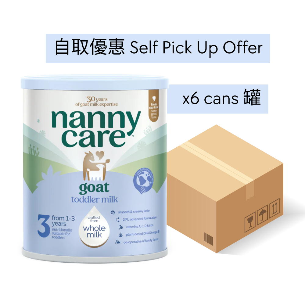 Nanny Care Goat milk based growing up milk (from 1-3 years) 6 Cans - Self-pick up and cash payment with 5 % discount (800g X 6) (91405B)