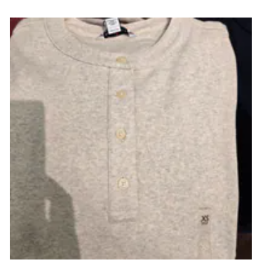 [S] TOMMY HILFIGER CREAM 3 BUTTON HENLEY LS SHIRT, XW06019-250 (STH1513)