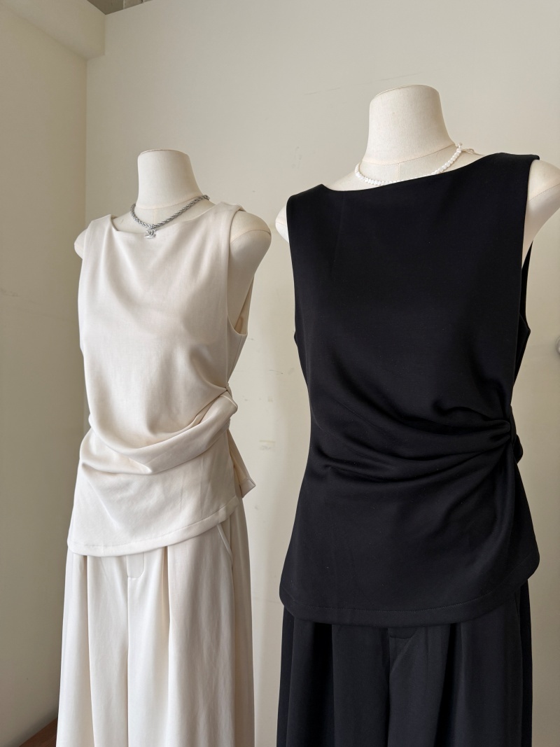 C1794-太空棉側抓皺背心+長褲SET