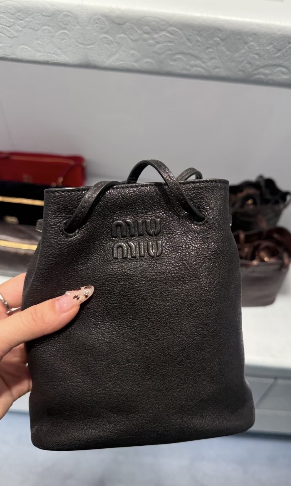 【2色入】MiuMiu Nappa Mini水桶包
