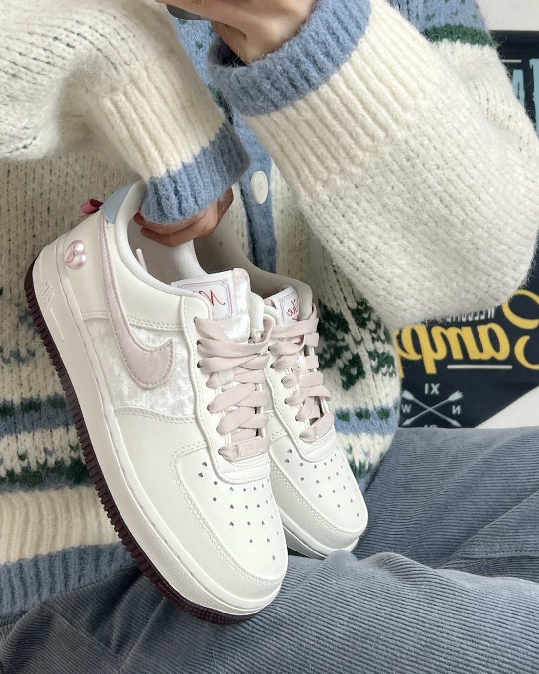 【逢甲FUZZY】W Nike Air Force 1 "Valentine Day" 情人節 奶油粉 IQ4937-161