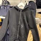 [S] TOMMY HILFIGER BLACK ESSENTIAL ZIP HOODIE, XM06097-001 (STH1520)