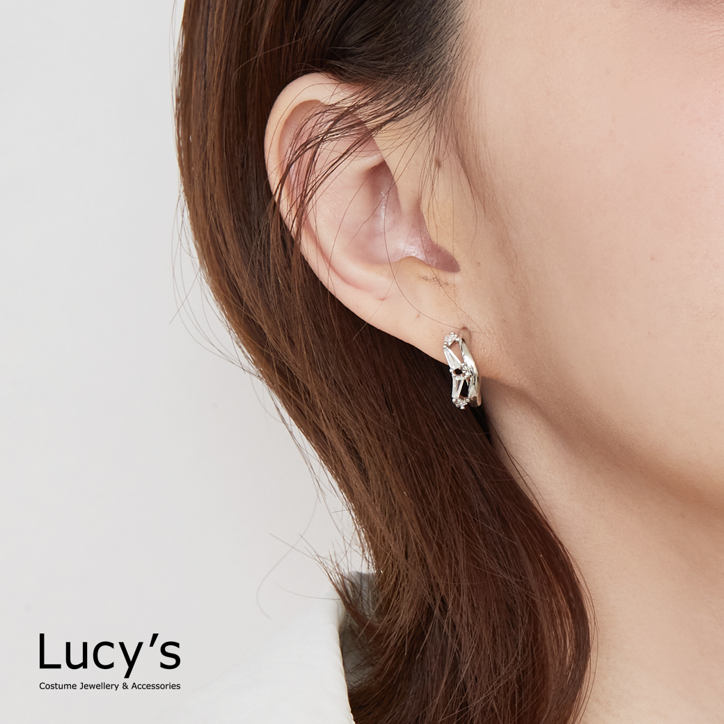 冰晶曲線 耳環 (三色) (125164/125165/125166)