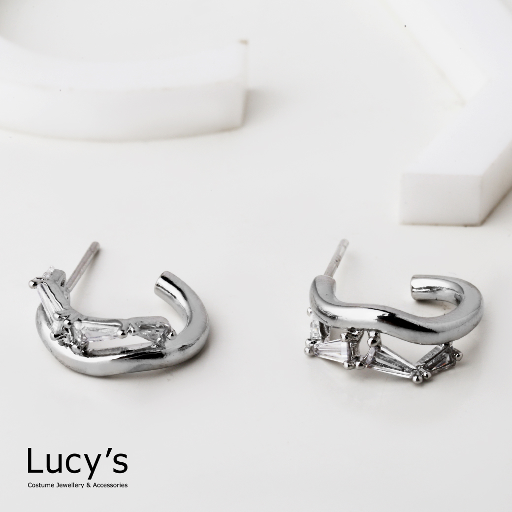 冰晶曲線 耳環 (三色) (125164/125165/125166)