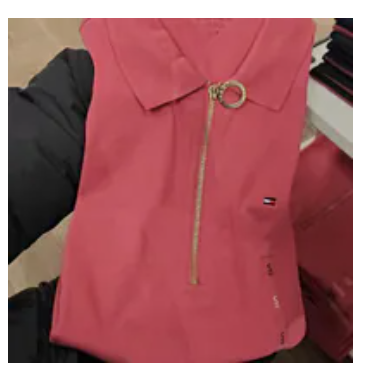 [S] TOMMY HILFIGER HERITAGE PINK SLIM FIT ZIP POLO, 76J1536-606 (STH1524)