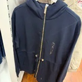 [S] TOMMY HILFIGER NAVY BLUE CINCH WAIST ZIP HOODIE, XW06041-400 (STH1522)
