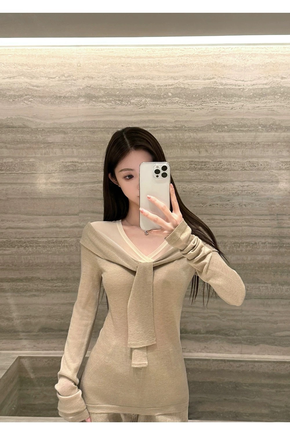 溫柔一字領網紗拼接上衣/二色