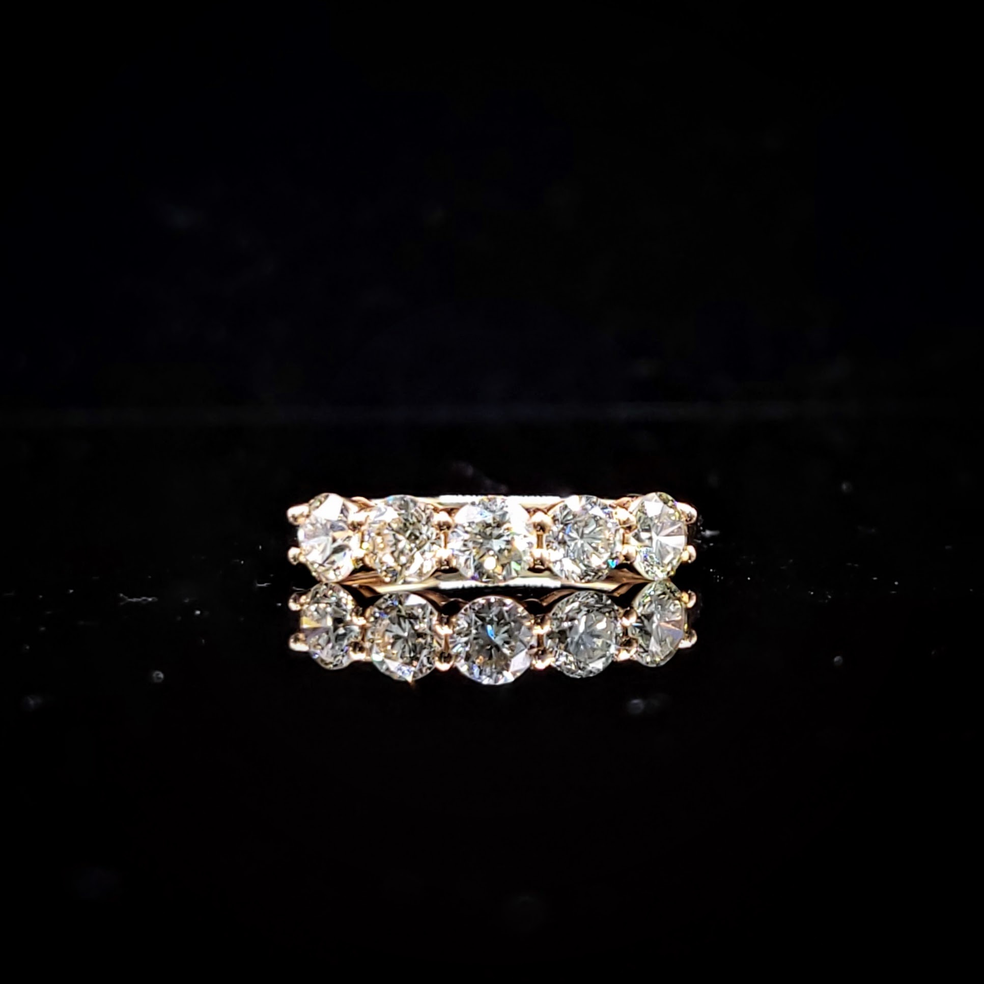 全新18K玫瑰金1卡6份鑽石戒指