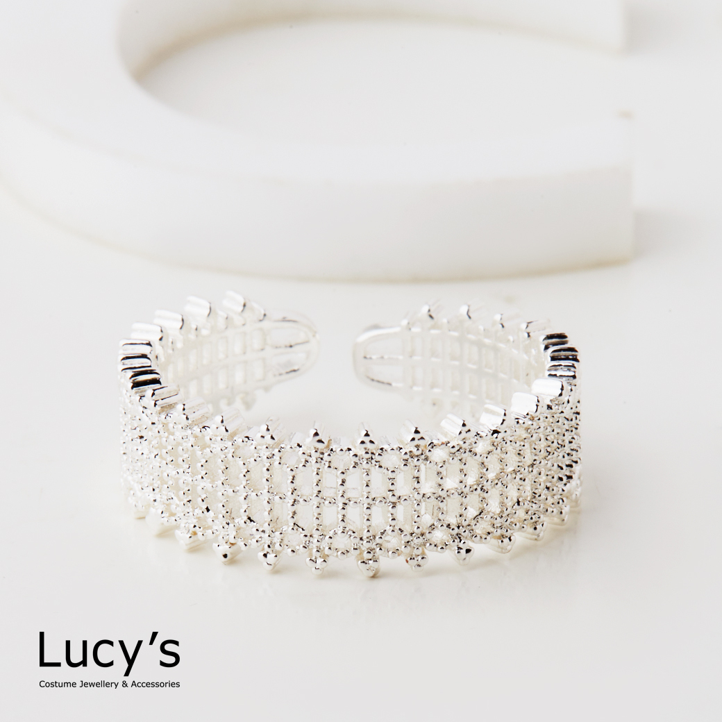 蕾絲緞帶 開口戒 (125922)