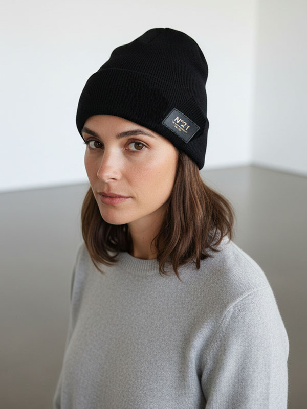 N°21 針織毛帽(黑)