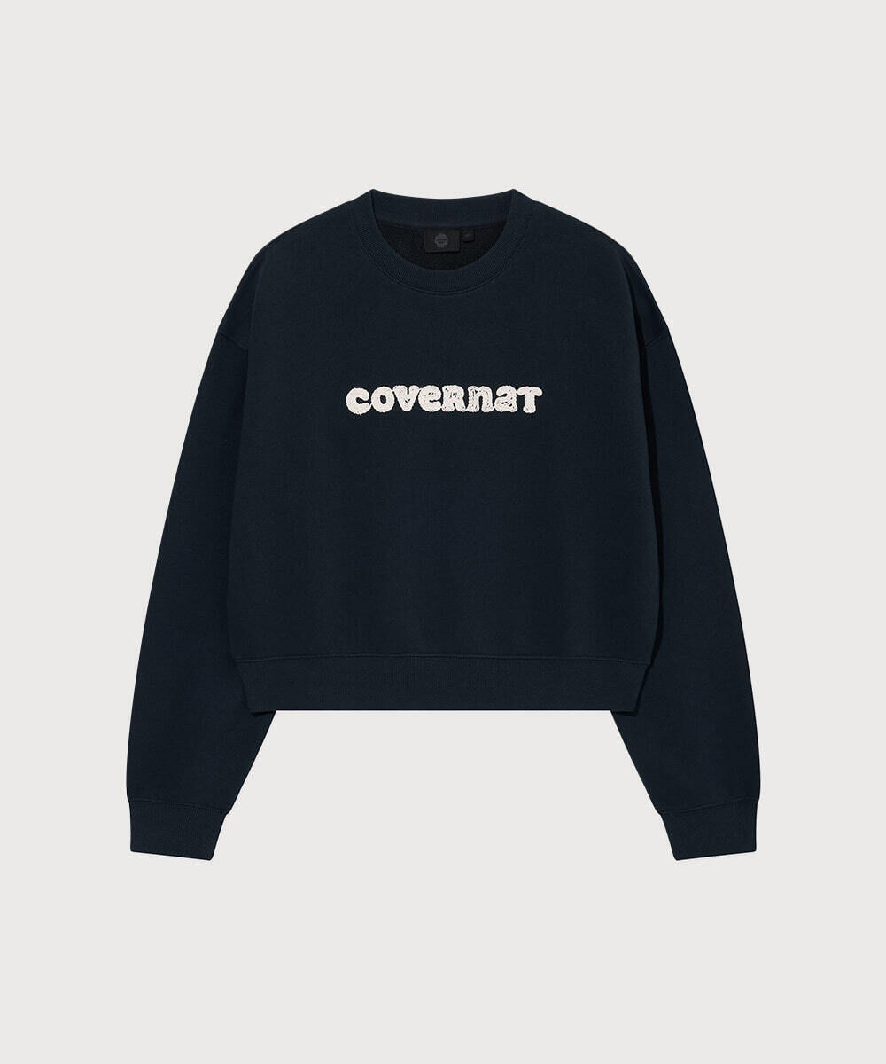 【品牌清貨SALE】 【現貨】【COVERNAT】Women's Rope Cooper Logo Man to Man- Navy