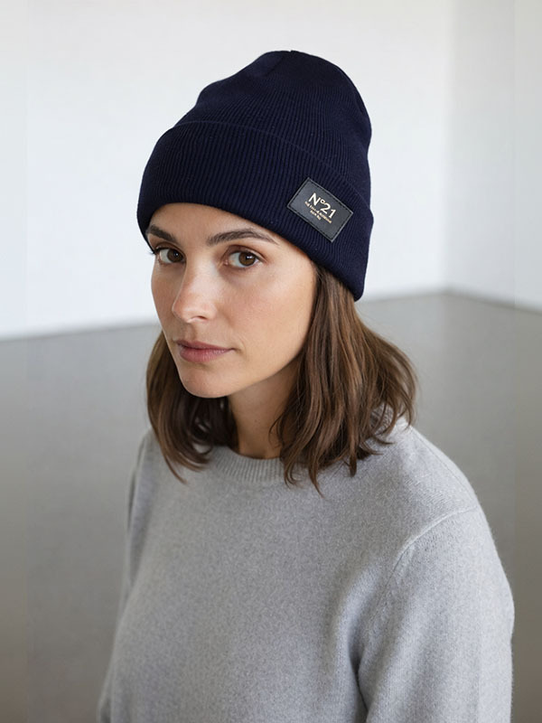 N°21 針織毛帽(深藍)