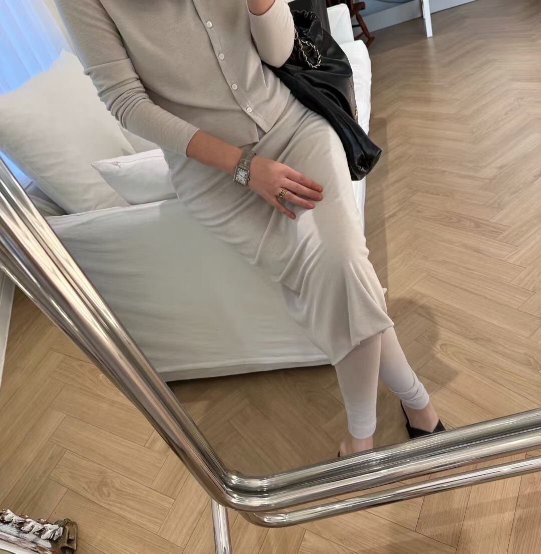 圓領排釦上衣罩衫+棉質襯裙造型長褲SET / 3色