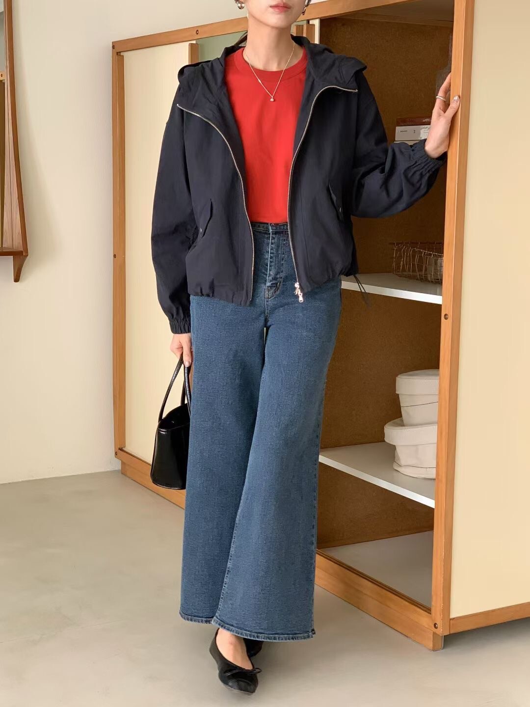 俏皮感連帽造型澎澎袖短版工裝外套 / 2色