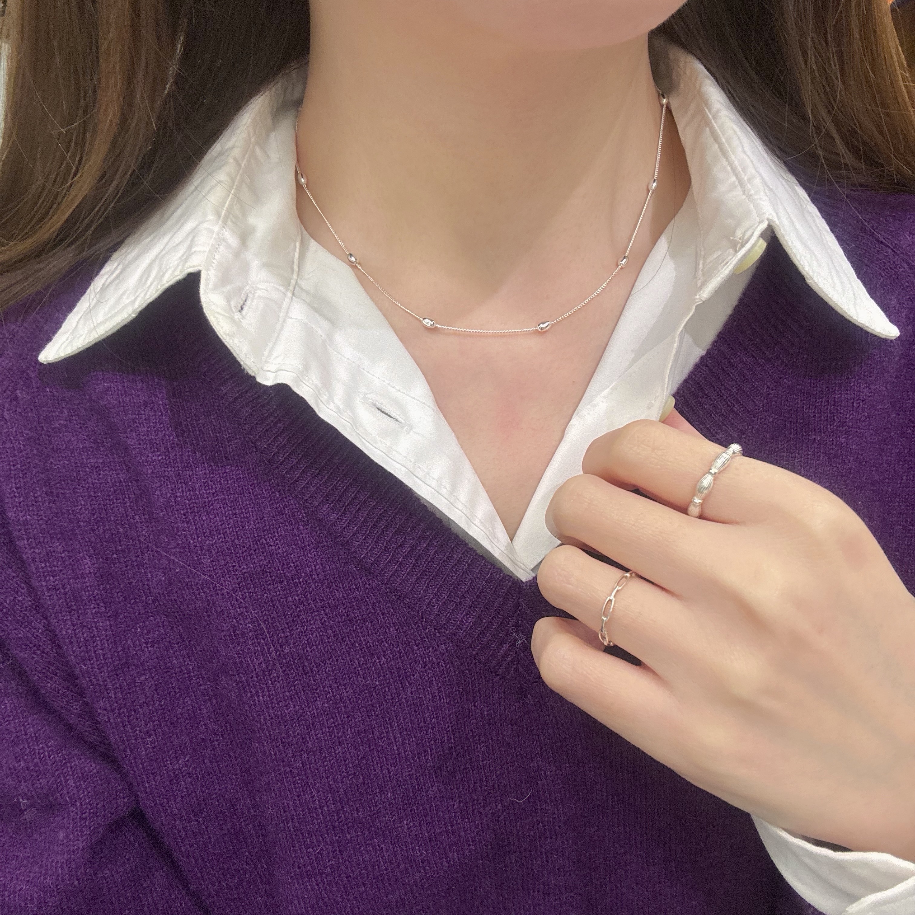 925純銀豆豆頸鏈