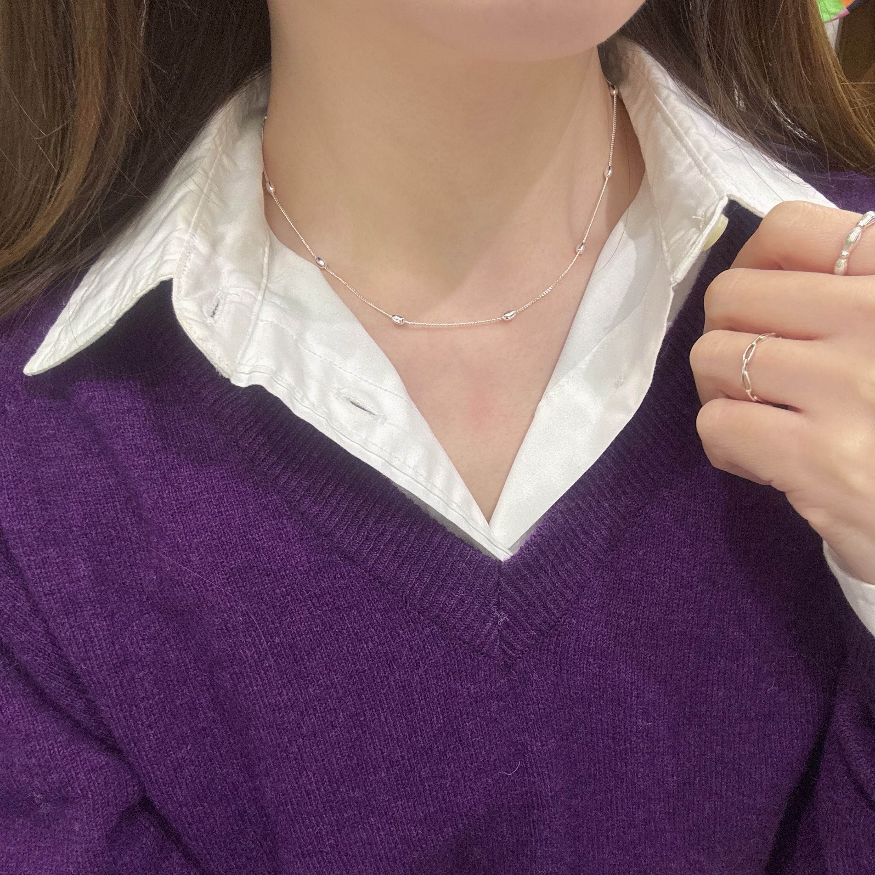 925純銀豆豆頸鏈