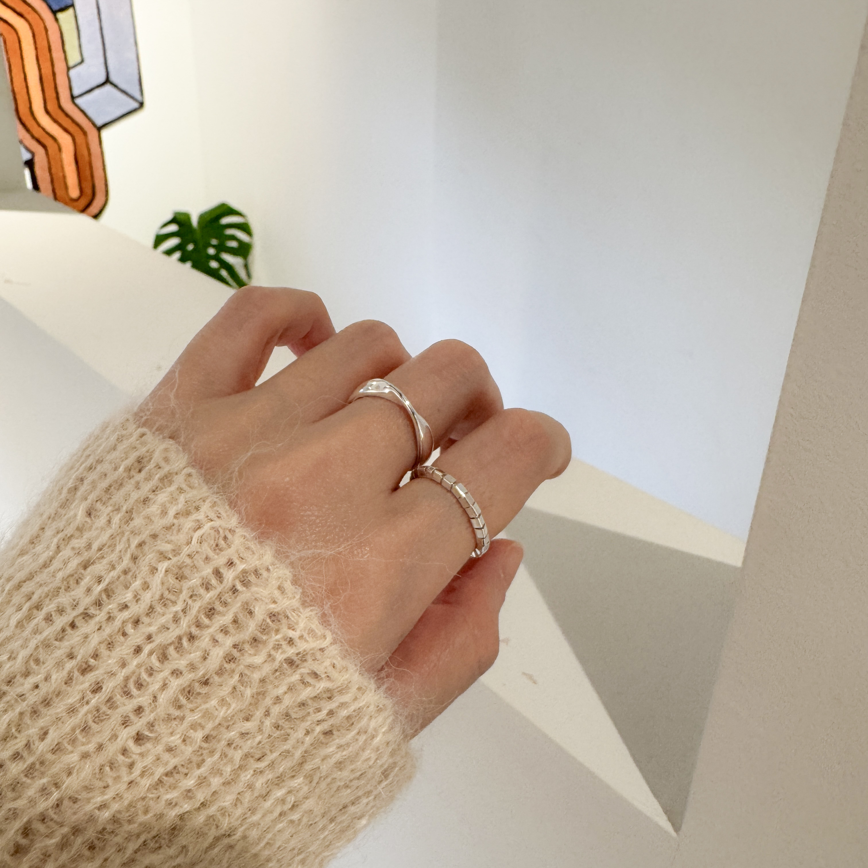 925純銀扭結開口介指