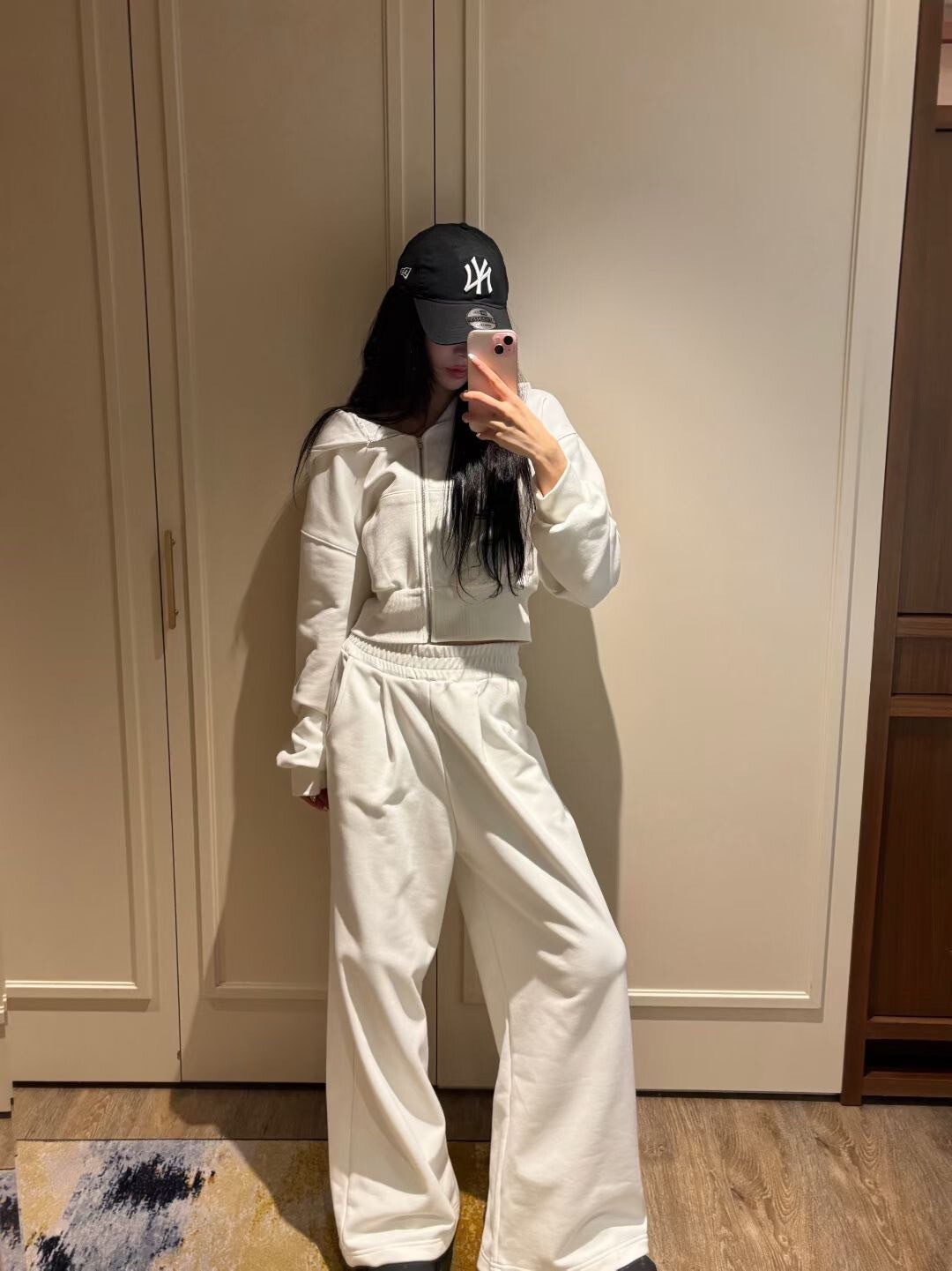 歐美女子連帽造型短版外套+長褲SET / 3色