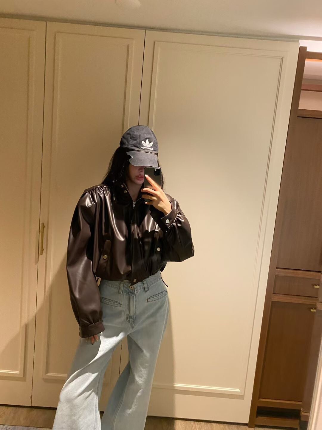 復古女子縮腰拉鍊立領造型PU皮革外套皮衣 / 2色