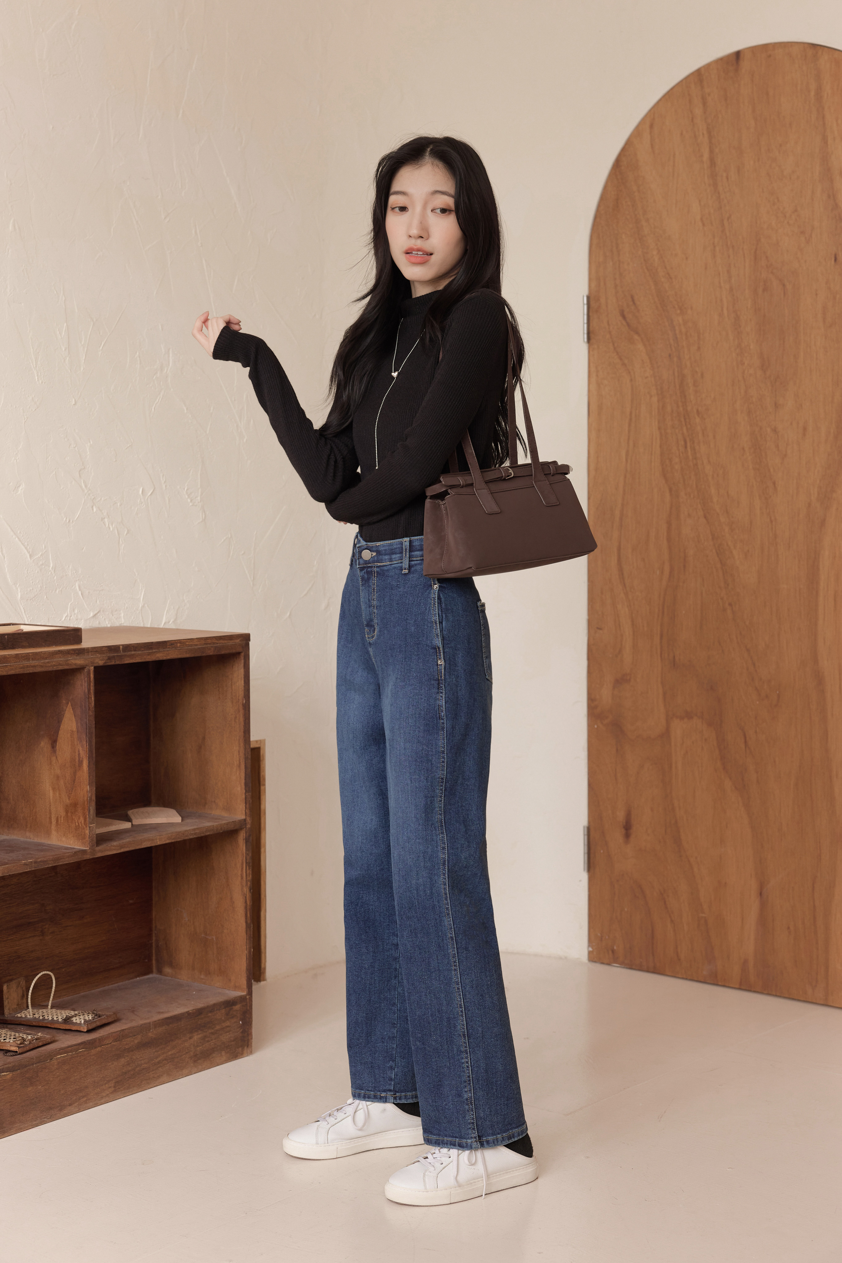 推薦款 側壓線彈性瘦瘦褲