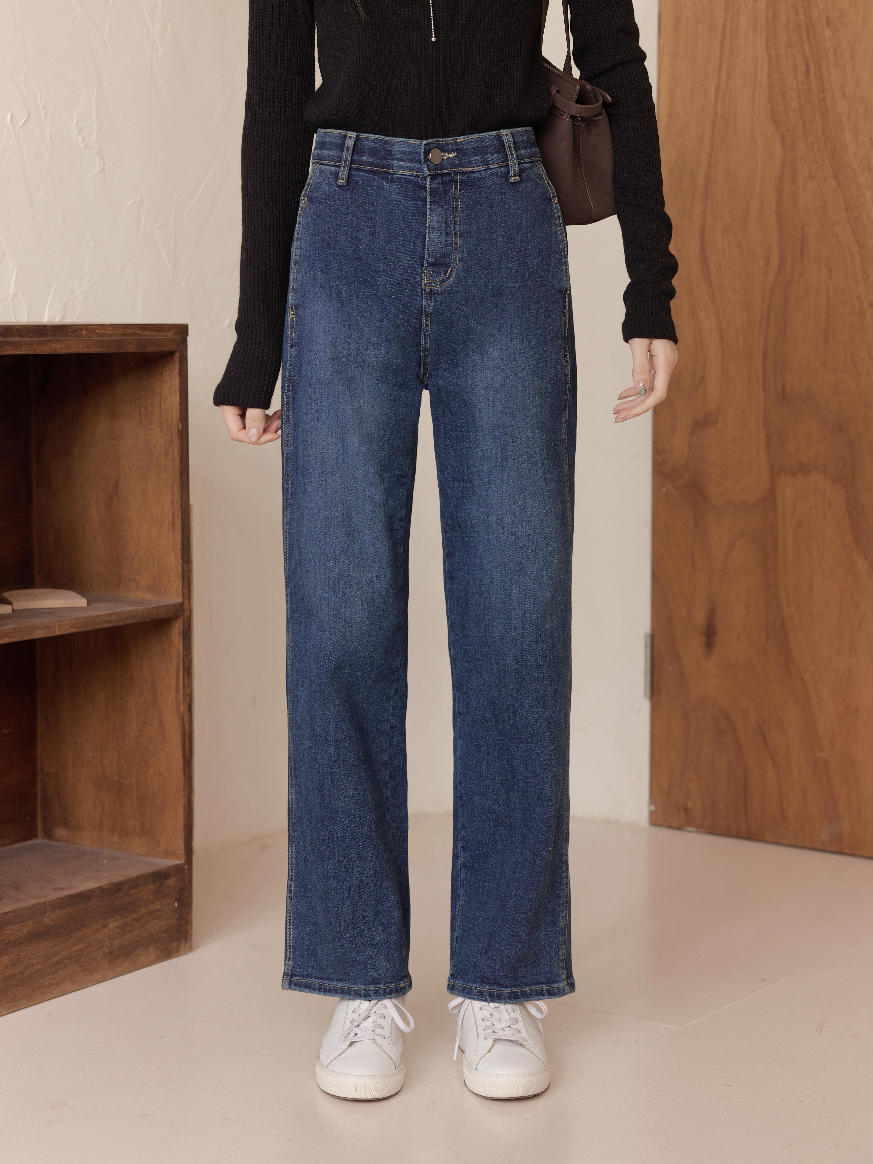 推薦款 側壓線彈性瘦瘦褲