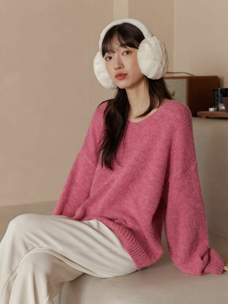 V領軟Q針織毛衣