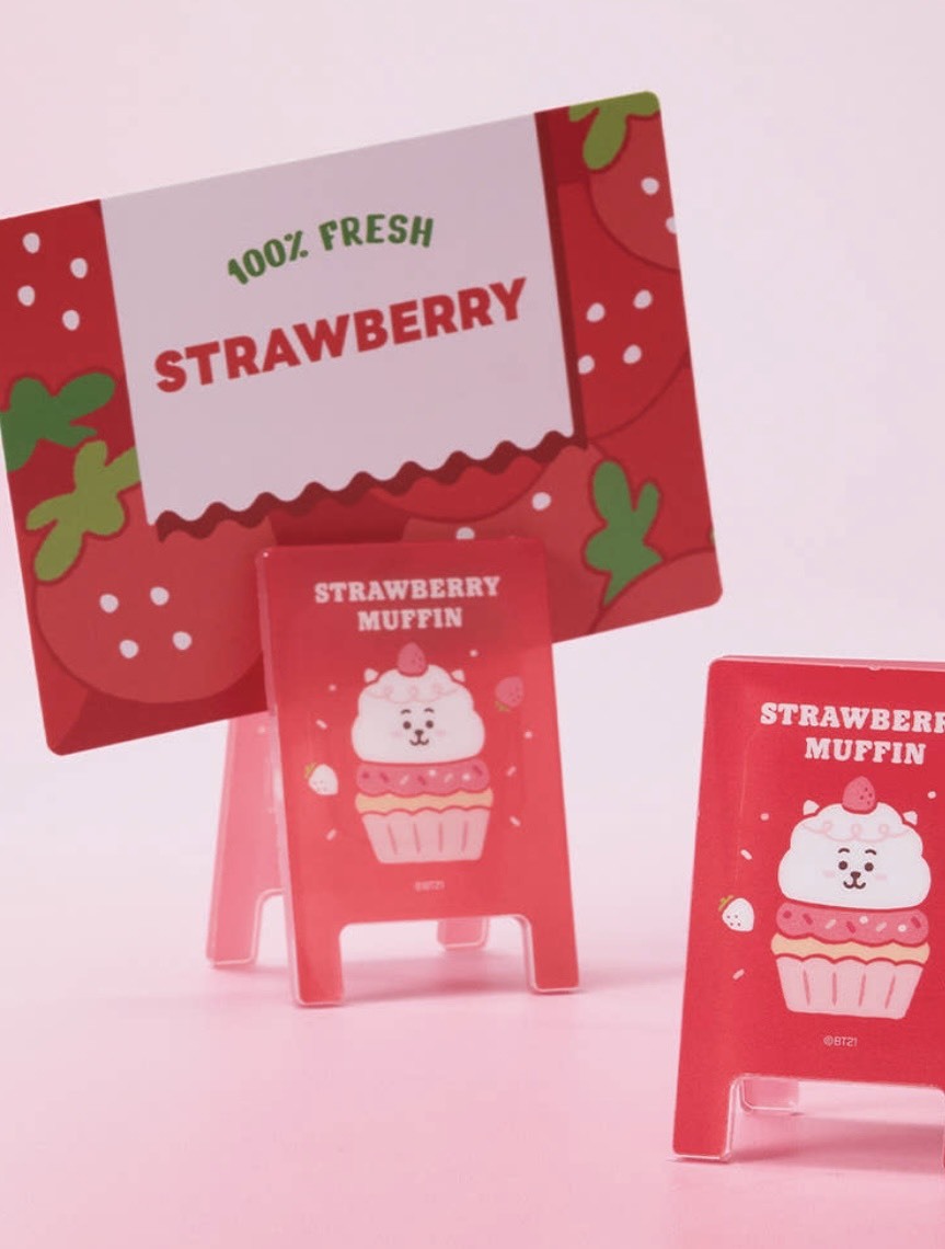 【OWN】BT21 草莓派對 壓克力 多功能 夾子 盲盒 隨機 共8款 草莓 RJ SHOOKY MANG KOYA CHIMMY TATA COOKY