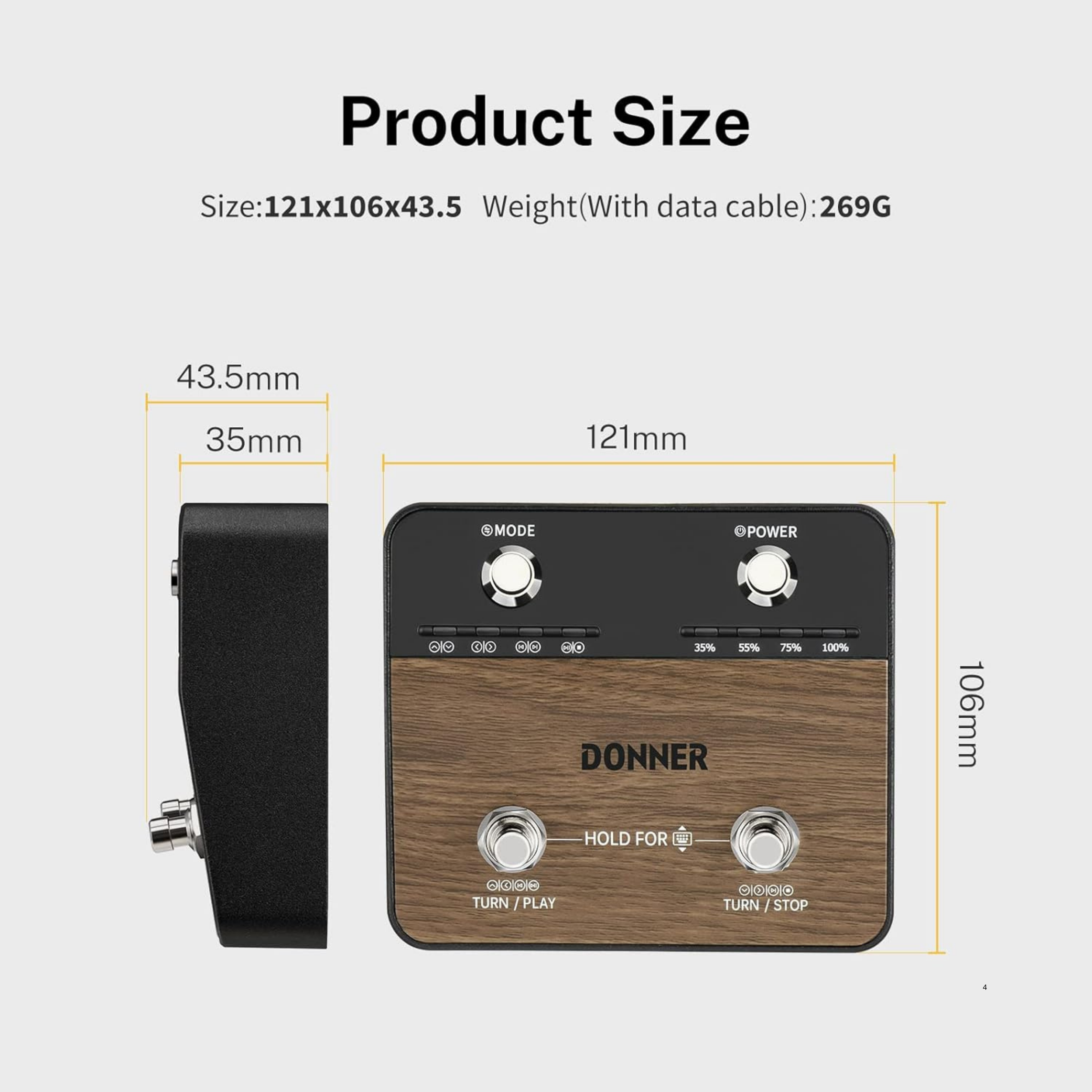Donner Donner DBM-20 無線翻譜踏板控制器 適用於平板電腦 手機 可充電 第 3 張圖片｜三峽配件 / 週邊
