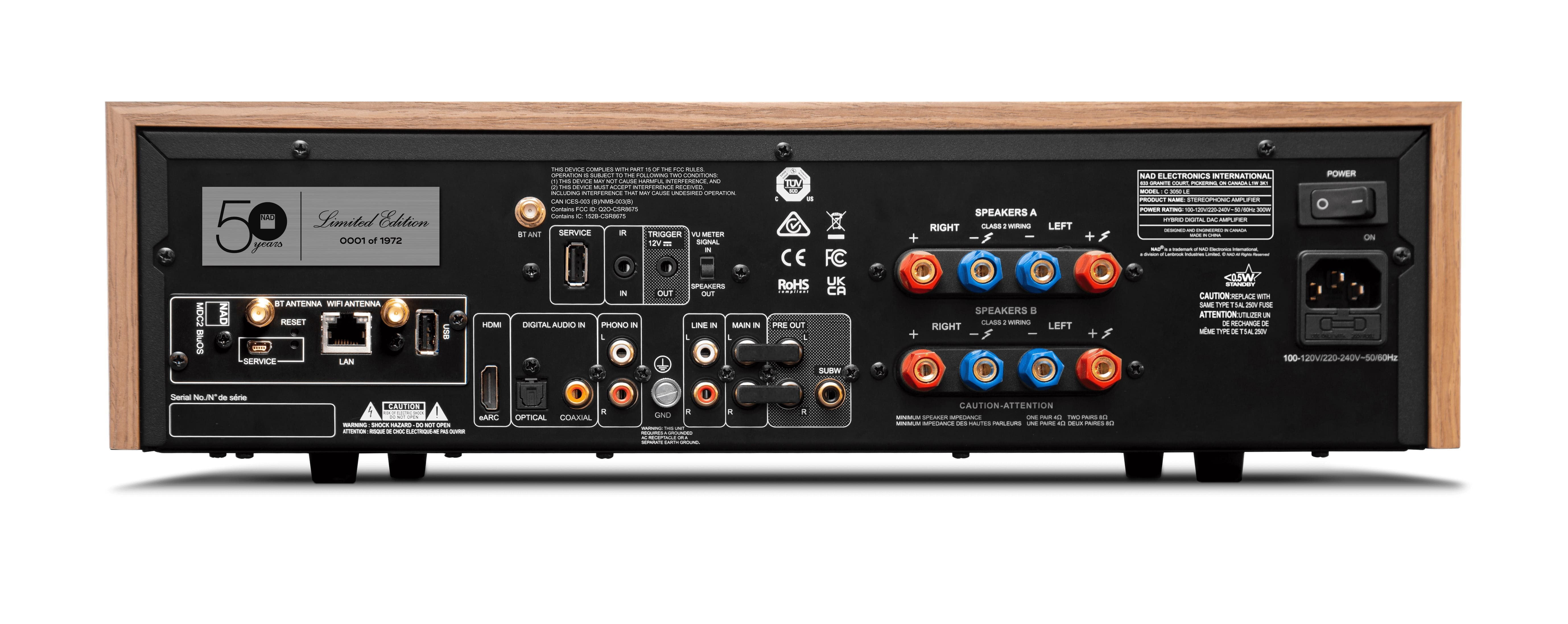 NAD C 3050 LE 背板 HDMI eARC 與端子