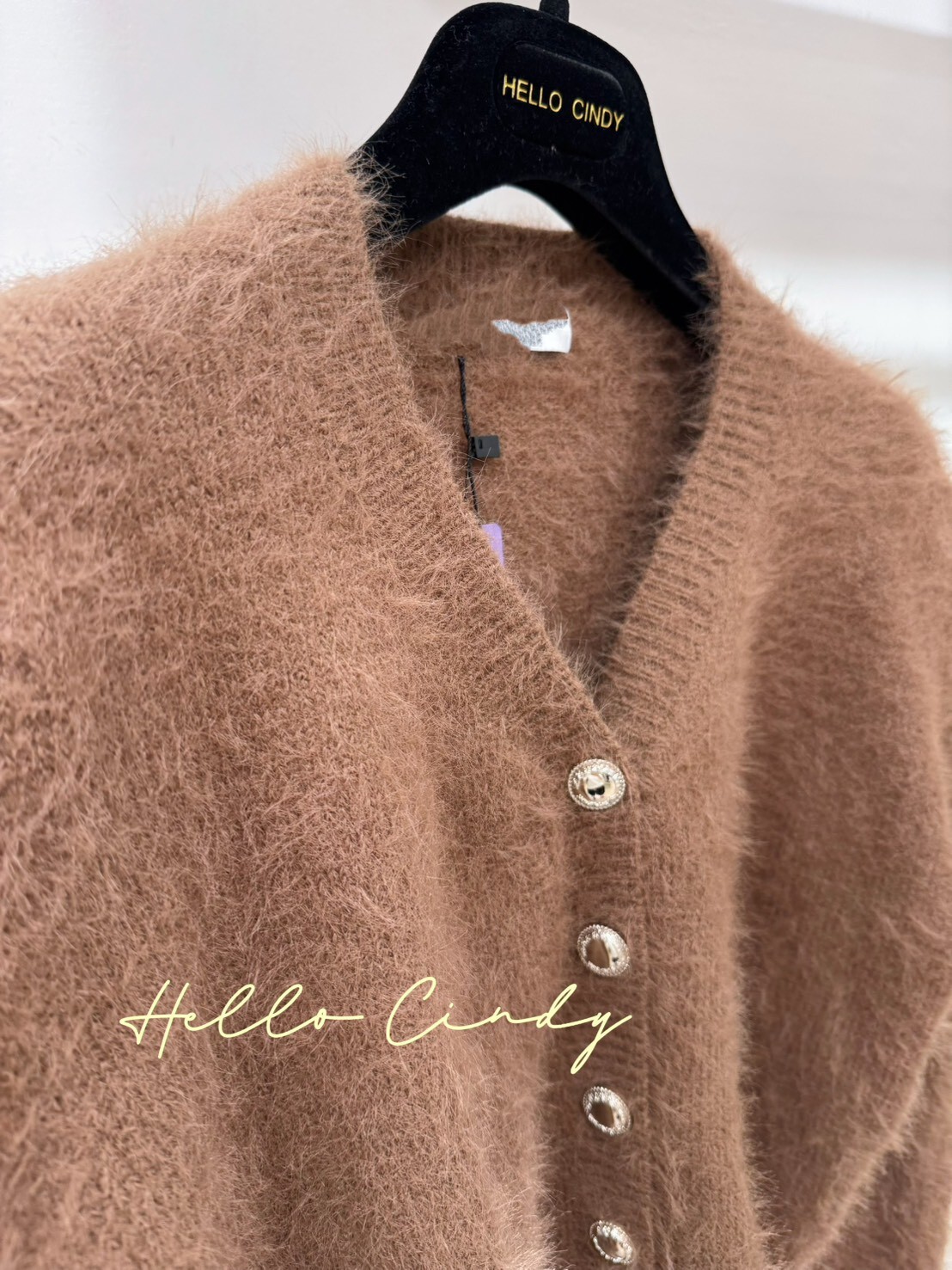 Baby系列 B01115 現貨-超暖V領銀釦毛毛外套