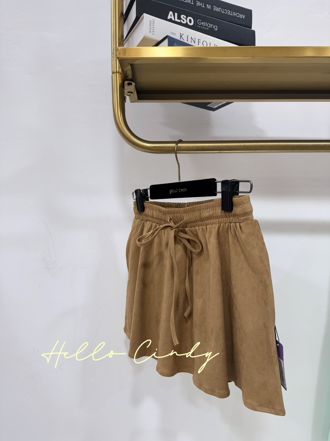 2/3小直播獨家特價款~超甜美腿長長麂皮口袋短褲裙