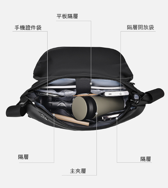 機能 × 通勤｜防潑水磁吸掀蓋斜肩郵差包【BGSG4】