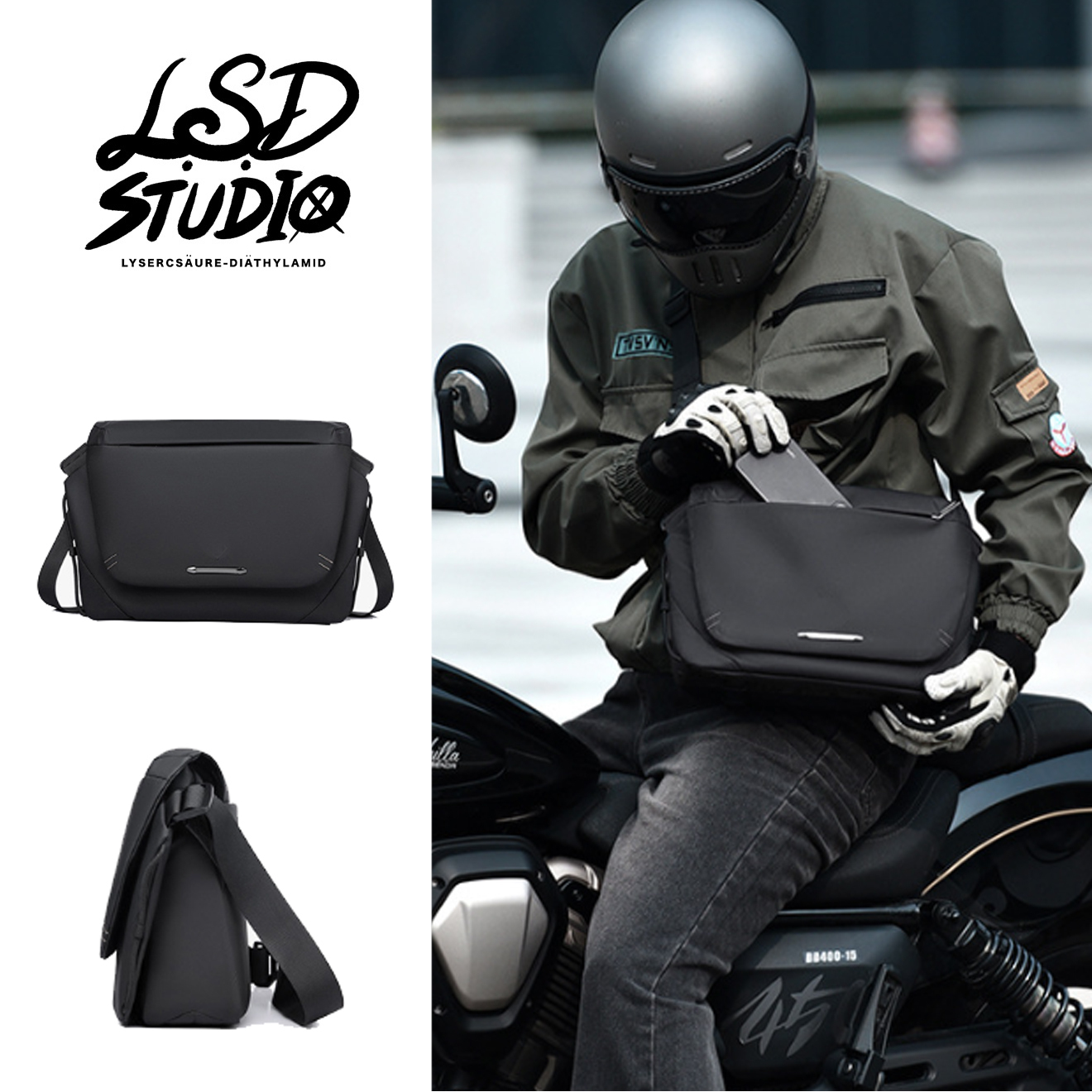 機能 × 通勤｜防潑水磁吸掀蓋斜肩郵差包【BGSG4】