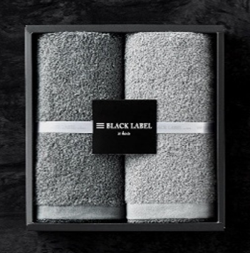 DR260203-R3-BLACK LABEL BY hiorie-hiorie BLACK LABEL 面巾（兩件套）淺灰+灰 (2月23號開始到新蒲崗倉庫自取)