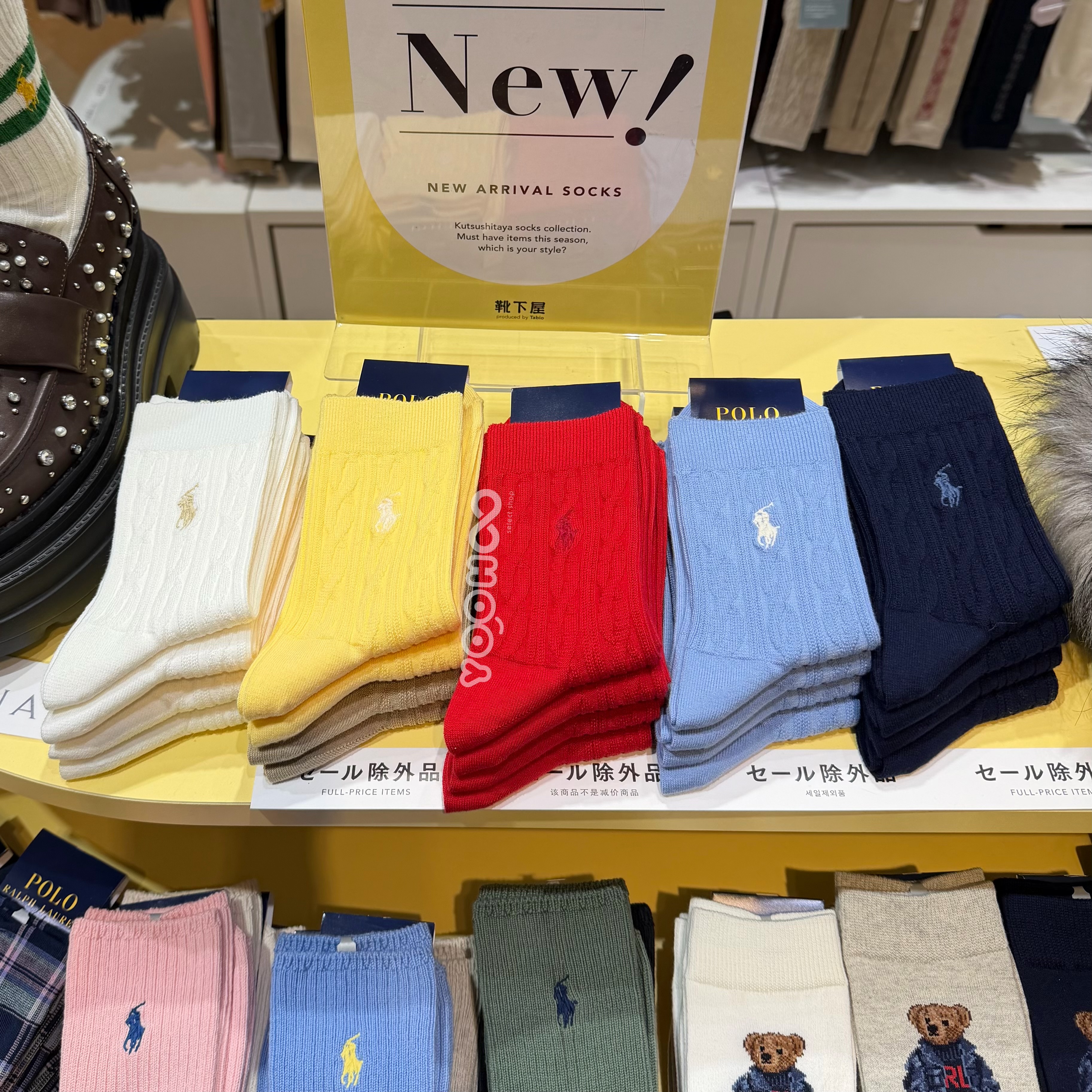 預購┃日本製 女款 POLO RALPH LAUREN 麻花 刺繡 多色 logo 長襪