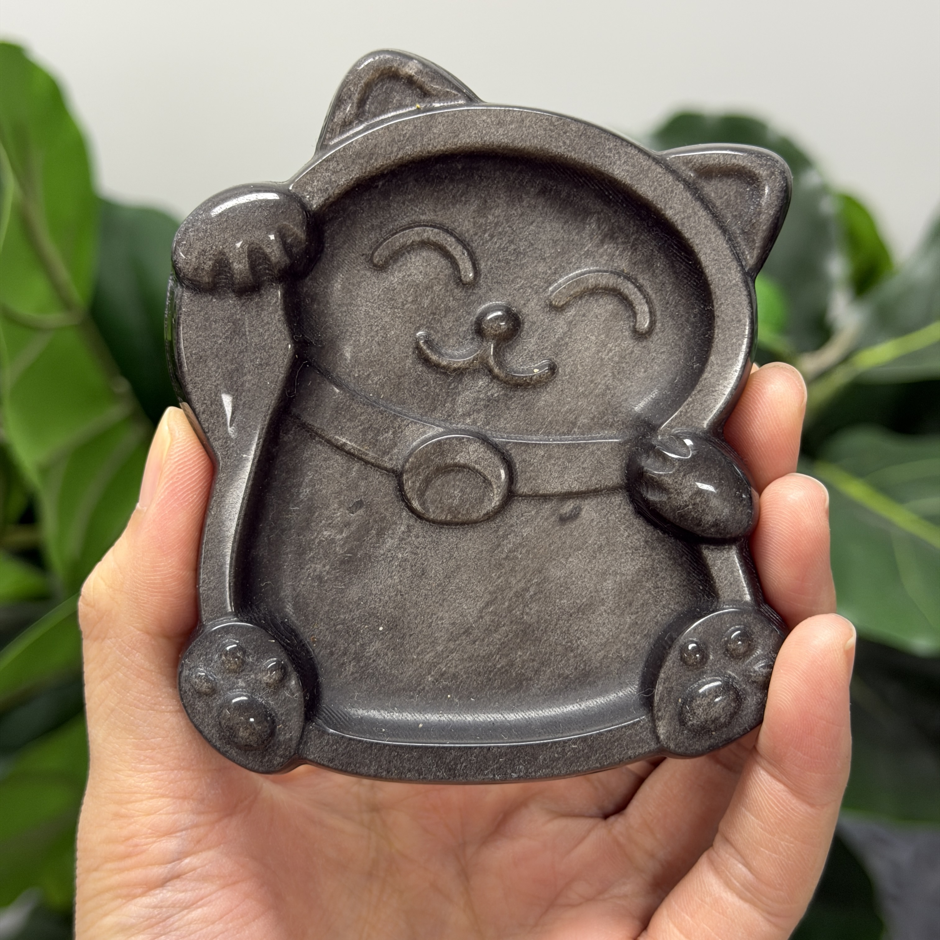 銀曜石貓頭碟 （隨機發貨）